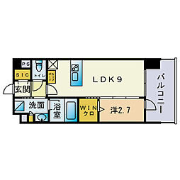 シーズンフラッツ高砂 1LDKの間取図画像