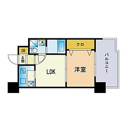 エステート・モア平尾センティモ 2Kの間取図画像