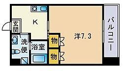 オーク天神 1Kの間取図画像