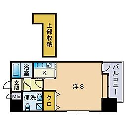 エステート・モア天神STUDIO 1Kの間取図画像
