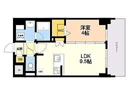 S-RESIDENCE薬院aureate 1LDKの間取図画像