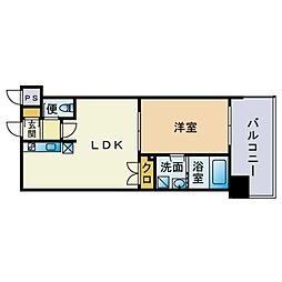 レジディア薬院大通 1LDKの間取図画像