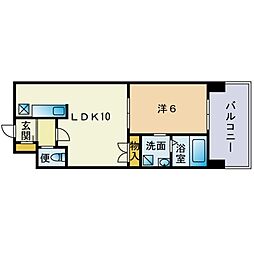 レジディア薬院大通 1LDKの間取図画像