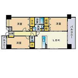 久ハウス 3LDKの間取図画像