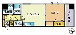 シエル薬院 1LDKの間取図画像