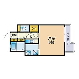 ビジネス・ワン天神 1Kの間取図画像