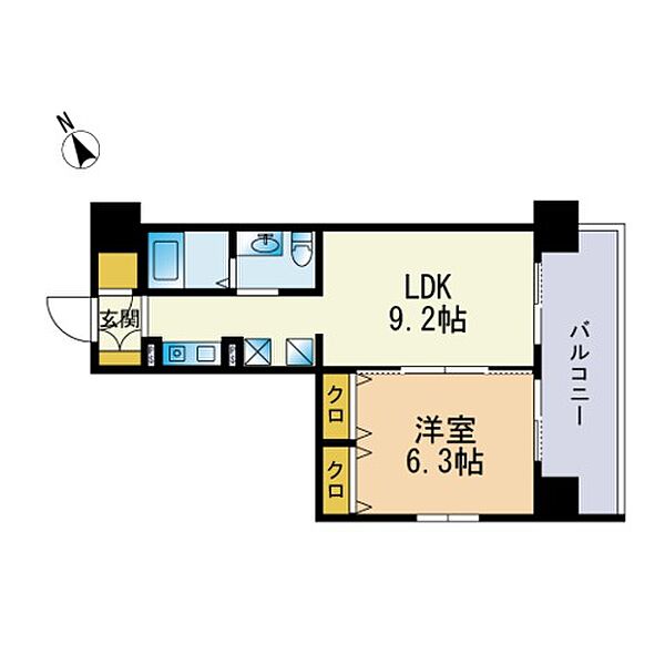 フェルト627 410｜福岡県福岡市博多区祇園町(賃貸マンション1LDK・4階・36.58㎡)の写真 その2