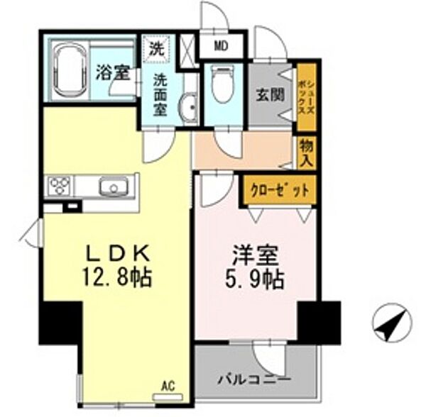 リーブル博多駅前 407｜福岡県福岡市博多区博多駅前１丁目(賃貸マンション1LDK・4階・47.67㎡)の写真 その2