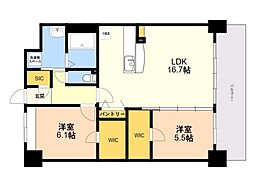 ビオネ美野島 2LDKの間取図画像