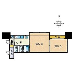 アリビオ美野島 2Kの間取図画像