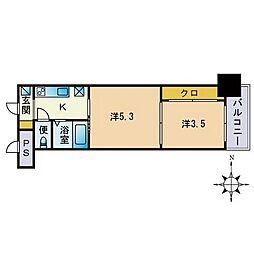 アリビオ美野島 2Kの間取図画像