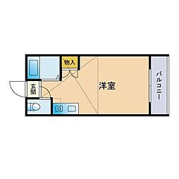 タウンハウス2番館 ワンルームの間取図画像