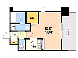エンクレスト博多Rey 1Kの間取図画像
