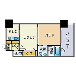 エンクレストNEO博多駅南 2Kの間取図画像