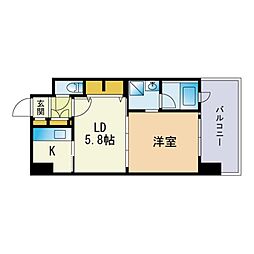 エンクレストNEO博多駅南 2Kの間取図画像