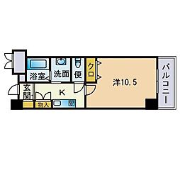 メープル博多倶楽部 1Kの間取図画像
