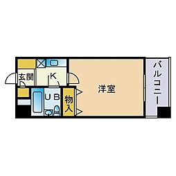 グランピア呉服町2 1Kの間取図画像