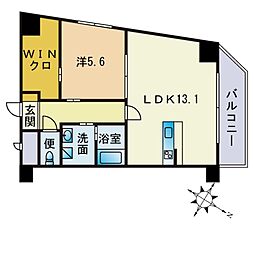 レジデンス住吉 1LDKの間取図画像