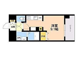 LIBTH博多住吉PREMIER ワンルームの間取図画像