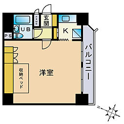 グランピア博多駅前 1Kの間取図画像