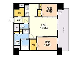 エンクレスト博多ブライト 2LDKの間取図画像