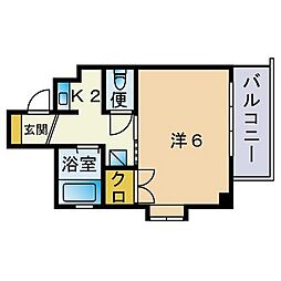 エンブレム槐 1Kの間取図画像