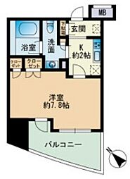 パークアクシス博多 1Kの間取図画像