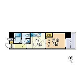 レジディア博多 1DKの間取図画像