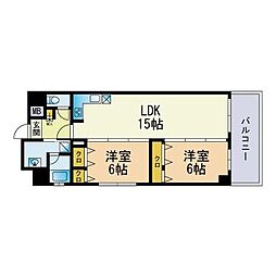 ヨーロピアン・タワー 2LDKの間取図画像