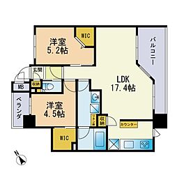 Glam美野島 2LDKの間取図画像