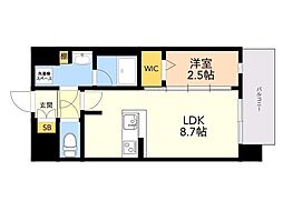 LANDICM1165 1LDKの間取図画像