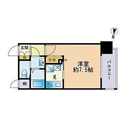 サヴォイマキシマイズ博多ステーション 1Kの間取図画像