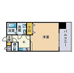 エンクレスト博多 1Kの間取図画像