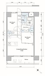 AIFLAT博多祇園 2LDKの間取図画像