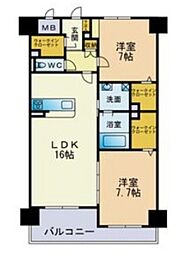 ラ・シルフィード博多駅南 2LDKの間取図画像