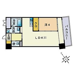 レジデンス住吉 1LDKの間取図画像