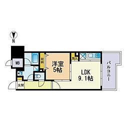 キルンズ博多駅南 1DKの間取図画像