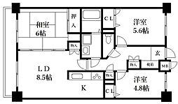 アミティエ博多駅南 3LDKの間取図画像