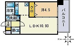 フォレシティ博多2 1LDKの間取図画像