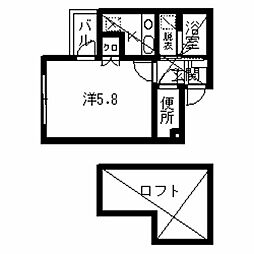 ヴァンクール博多 ワンルームの間取図画像