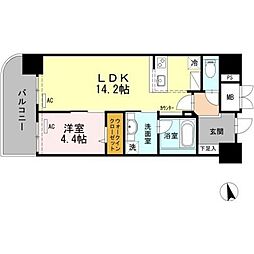 ウェルブライト博多ステーション 1LDKの間取図画像