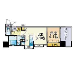 アクタス博多5タワー 1LDKの間取図画像