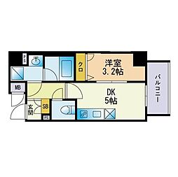 MODERNPALAZZO博多Anesso 1DKの間取図画像