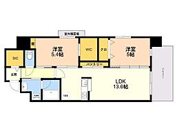 ERFOLG hakata 2LDKの間取図画像