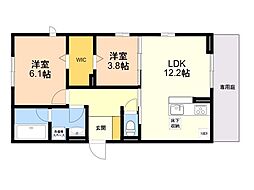 Pure Wind Garden B棟 2LDKの間取図画像