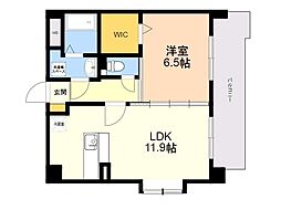 グランドゥール27 1LDKの間取図画像