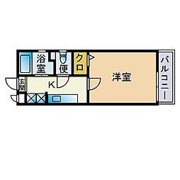 ウエルスロコ九大前 1Kの間取図画像