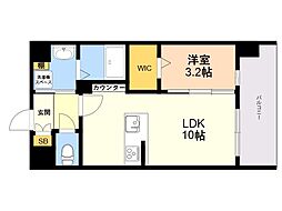LIBTH箱崎宮前 1LDKの間取図画像