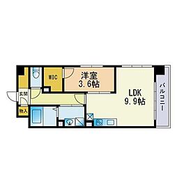 Aden箱崎駅前 1LDKの間取図画像
