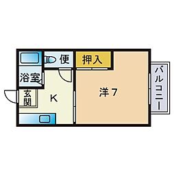 シティムール 1Kの間取図画像
